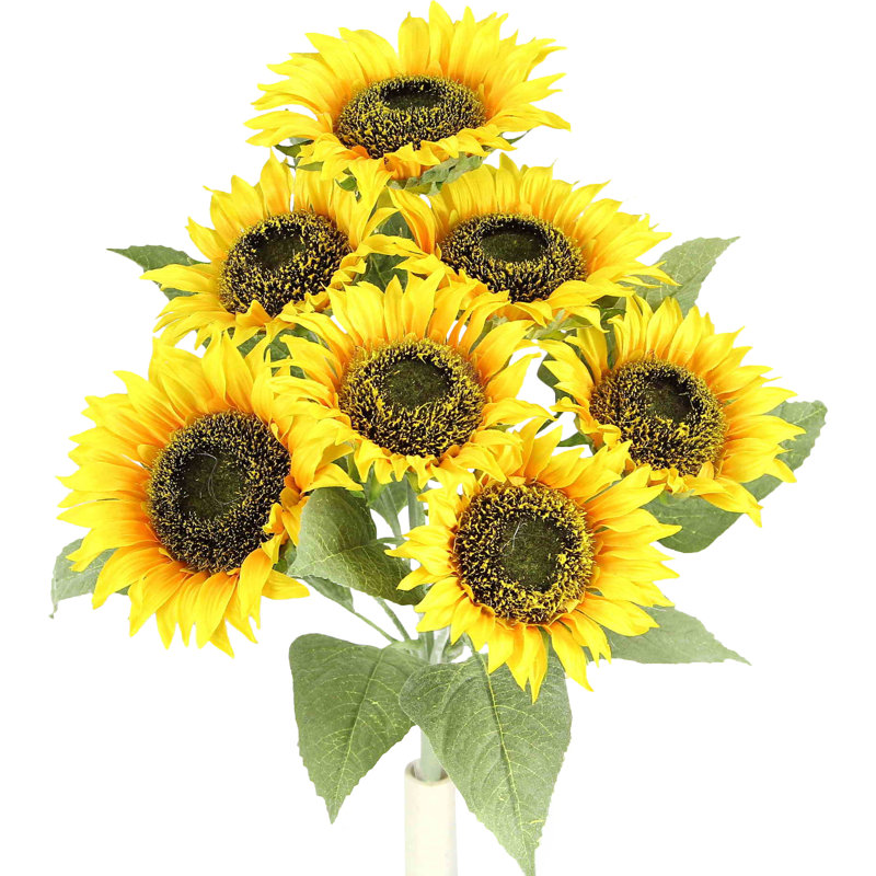 Tige de tournesol pleine floraison, H 18 po x l 10 po x P 10 po