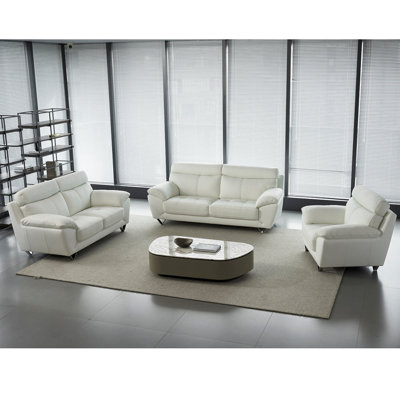 American Eagle Design EK078 White Italian Leather Loveseat