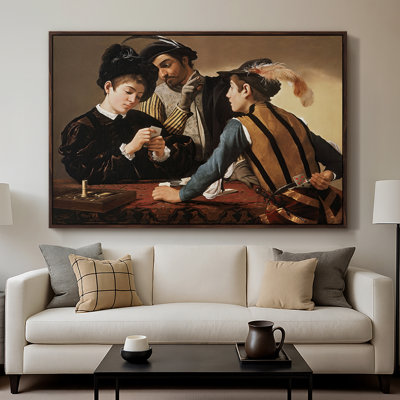 The Cardsharps, c. 1594-Caravaggio-Framed Gallery Wrapped Canvas