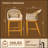 Bar Stools Set of 2 with Arm and Backrest, Outdoor Counter Height Bar Chairs with Cushion