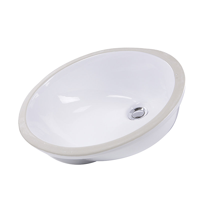 Nantucket Sinks Great Point 13.75'' White Glaze Vitreous China Oval Bathroom Sink with Overflow