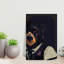 Bear Elegant Whimsical Contemporary Bear Bee Portrait Flower Wall Art Print 1 Piece Wrapped Canvas Wall Art-1781874717