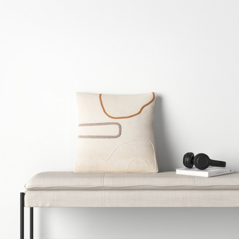 Alain Square Pillow Cover & Insert, 20" x 20", Down, 2