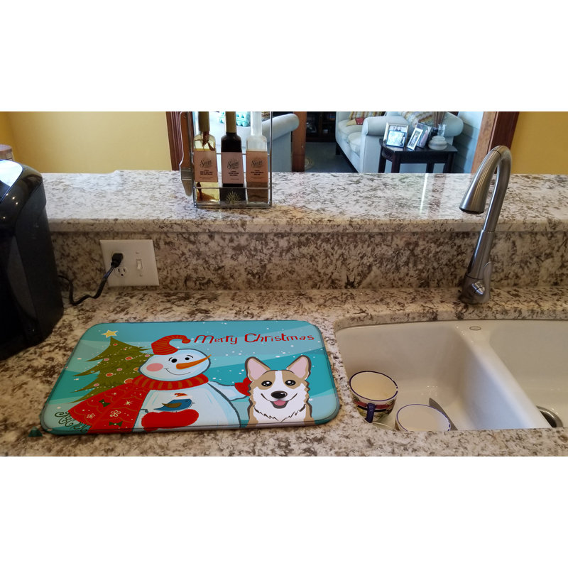 Sanadrug Snowman with Corgi Drying Mat, Beige