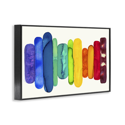 «Rainbow Ombre Shapes», art de la giclée encadrée par Laura Van Horne