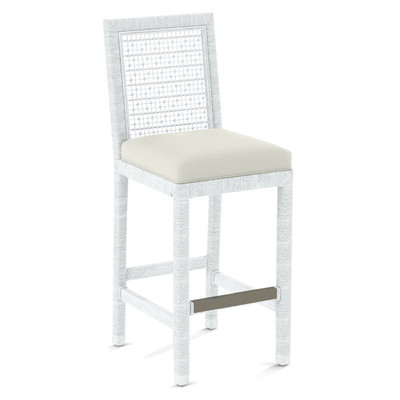 Tabouret de bar Sorinda Glinda, Blanc givré, Vanille Crypton Performance; 0822-91