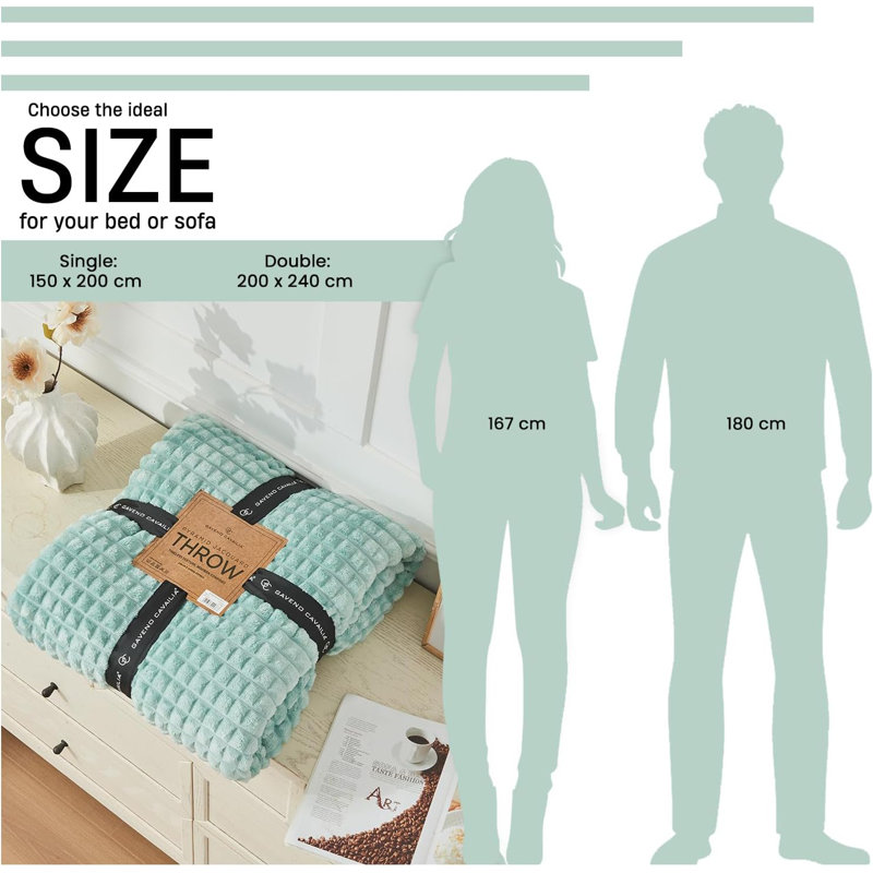 Premium Throw Blanket Soft Plush Warm Cosy Lightweight Decorative Blanket for Sofa Couch Bed Living Room Bedroom All Season Use