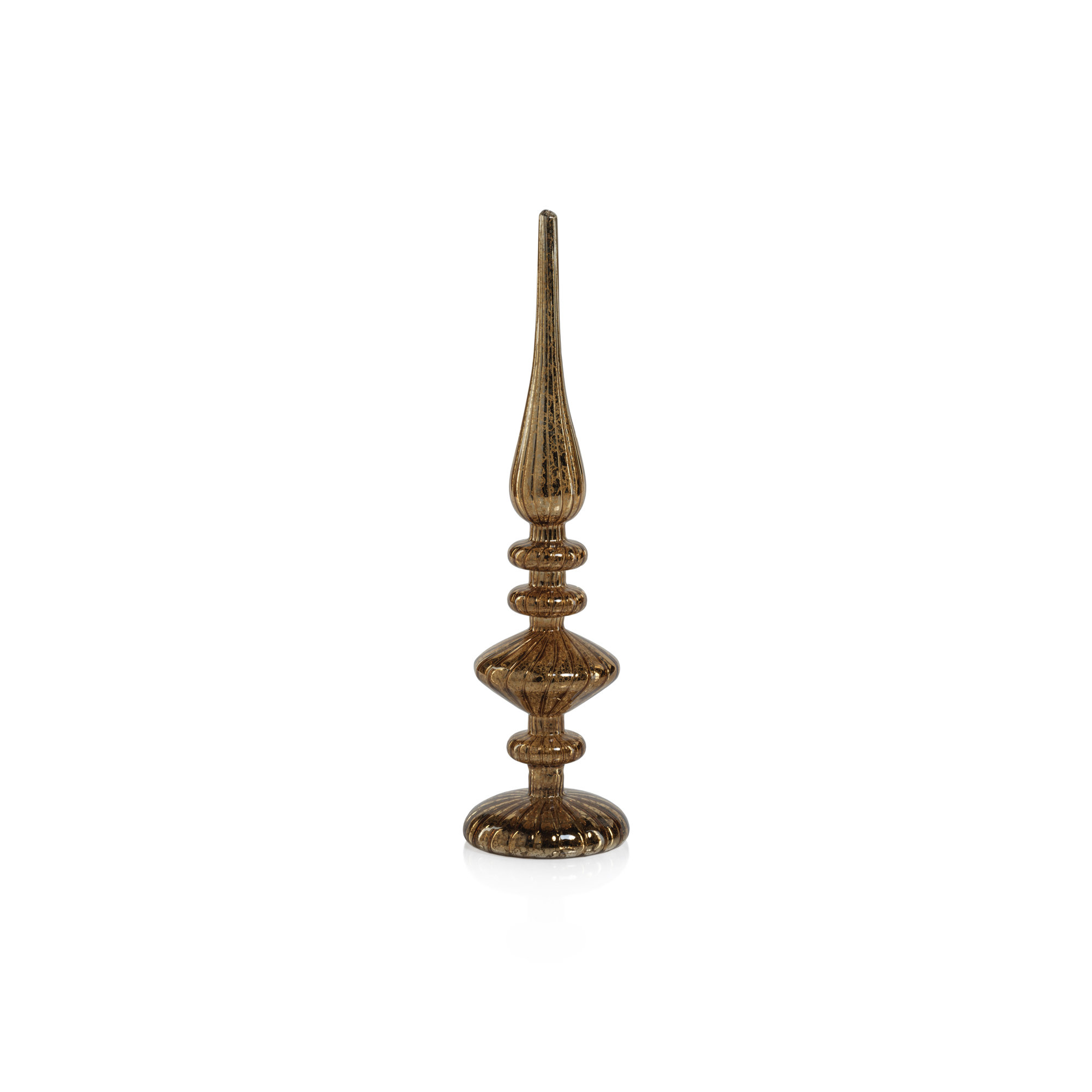 LED Tabletop Finials, Set of 2, 13.25" H x 3.5" W x 3.5" D, Antique Gold