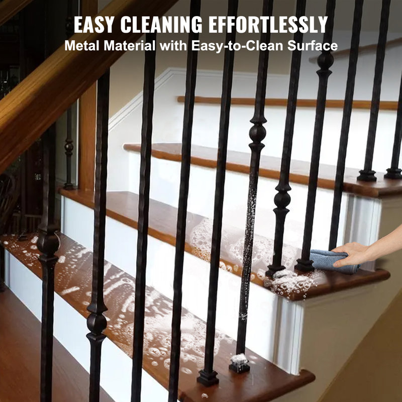 Satin Black Aluminum Alloy Staircase Baluster Shoes Set