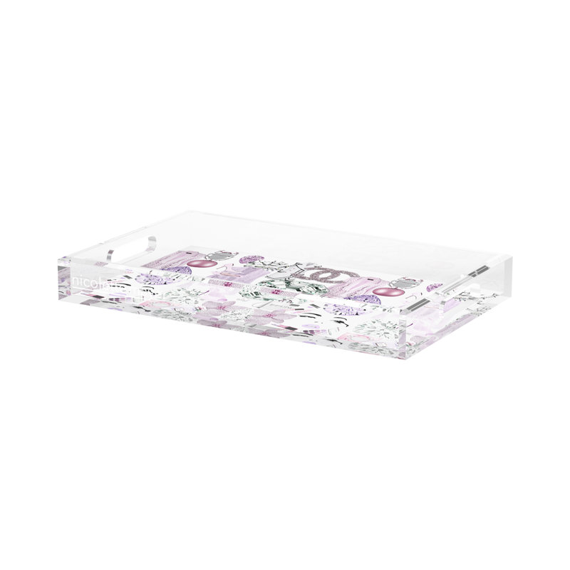 Decorative Tray, 17"W x 10.5"D x 2"H, Lilac