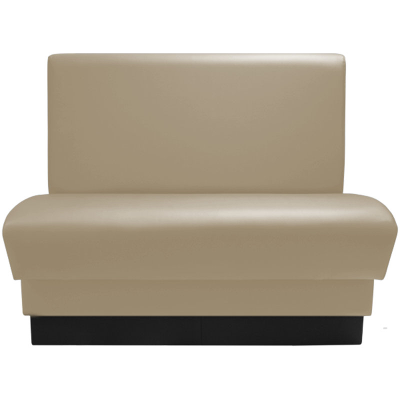 QA Group Olympic Style Single Restaurant Booth Seating - Plain Back Design, 36'' H x 60'' W x 24'' D, Beige