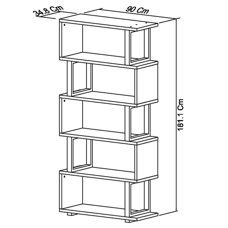 Bettye 181.1cm H x 90cm W Solid Wood Etagere Bookcase