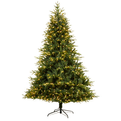 Green Lighted Artificial Fir Christmas Tree