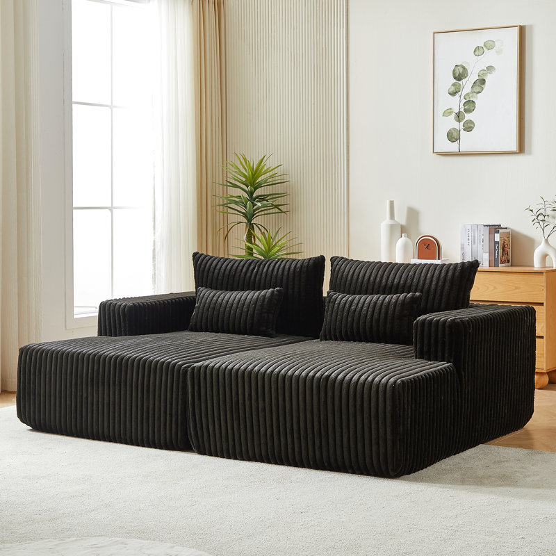 Chaise longue surdimensionnée inclinable de 87 po, canapé-lit moderne moelleux, sans assemblage, nuage pour salon de chambre à coucher, canapé-lit