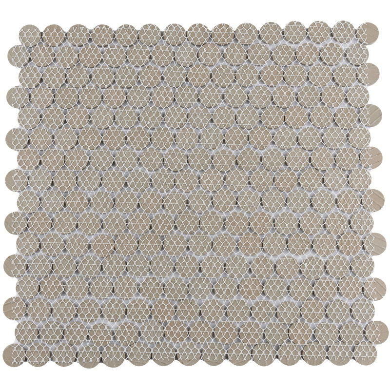 Hudson Penny Round .80" x .80" Porcelain Penny Round Mosaic Wall & Floor Tile, Silk White