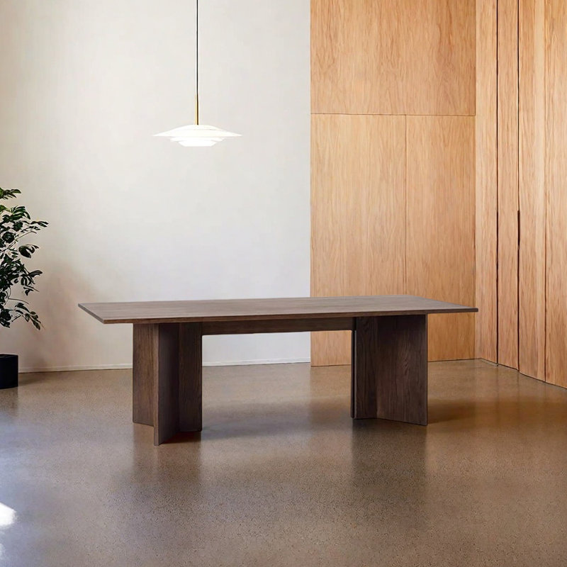 Table de salle à manger en chêne, Tanné, H 29,53 po x L 78,74 po x l 31,5 po