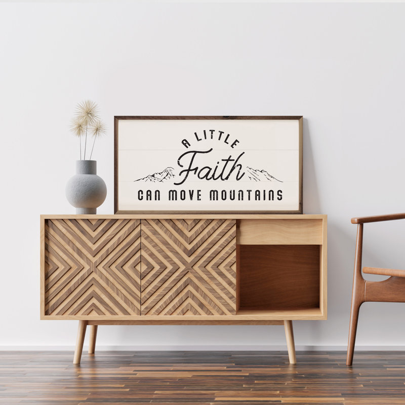 A Little Faith Mountains - noir, Blanc, H 20 po x l 40 po