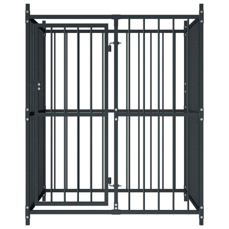 Mirfield Steel Kennel With Door, 150cm H x 120cm W x 120cm D