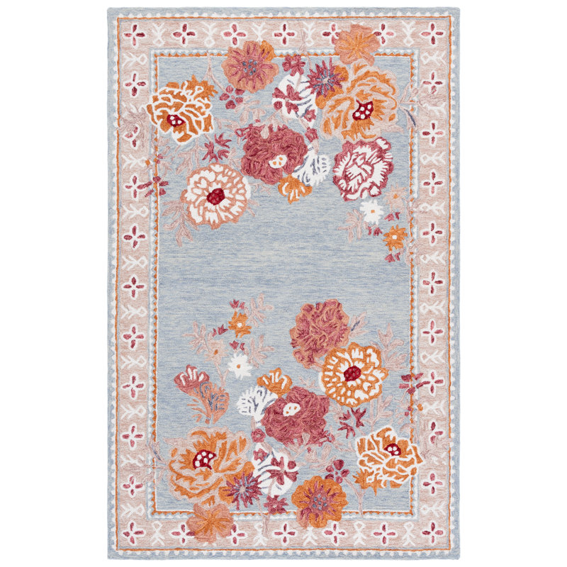 Jardin 476 Hand Tufted 80% Wool; 20% Cotton Floral Rug, Rectangle 6' x 9'