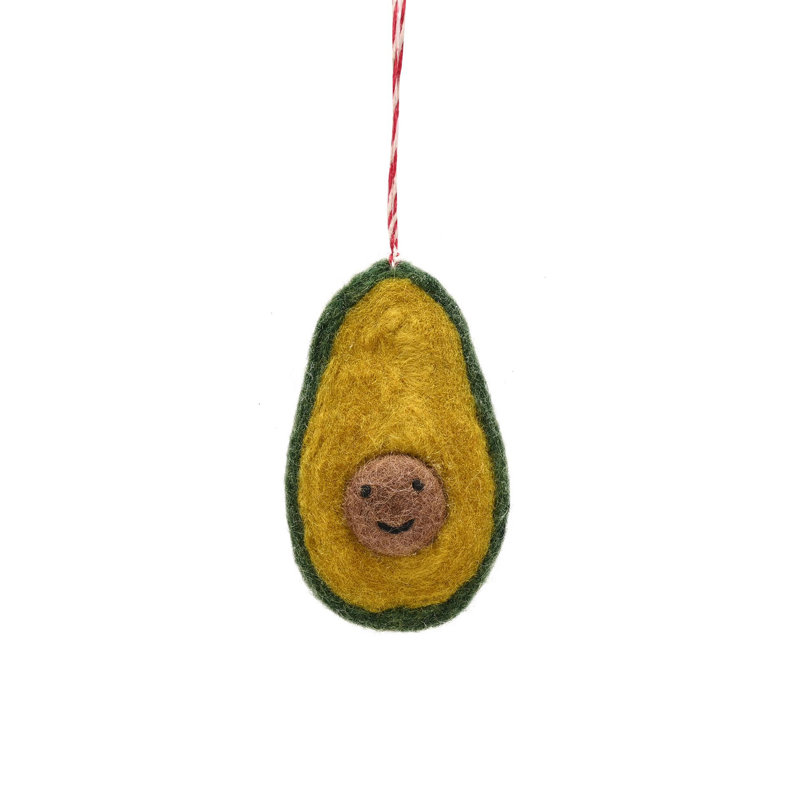Happy Avocado Felt Hanging Decoration