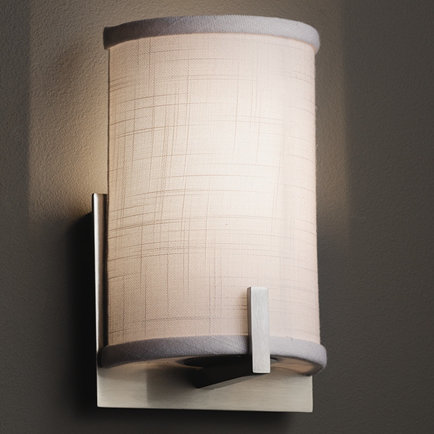 Favela LED Flush Mounted Sconce, Cream, Brushed Nickel