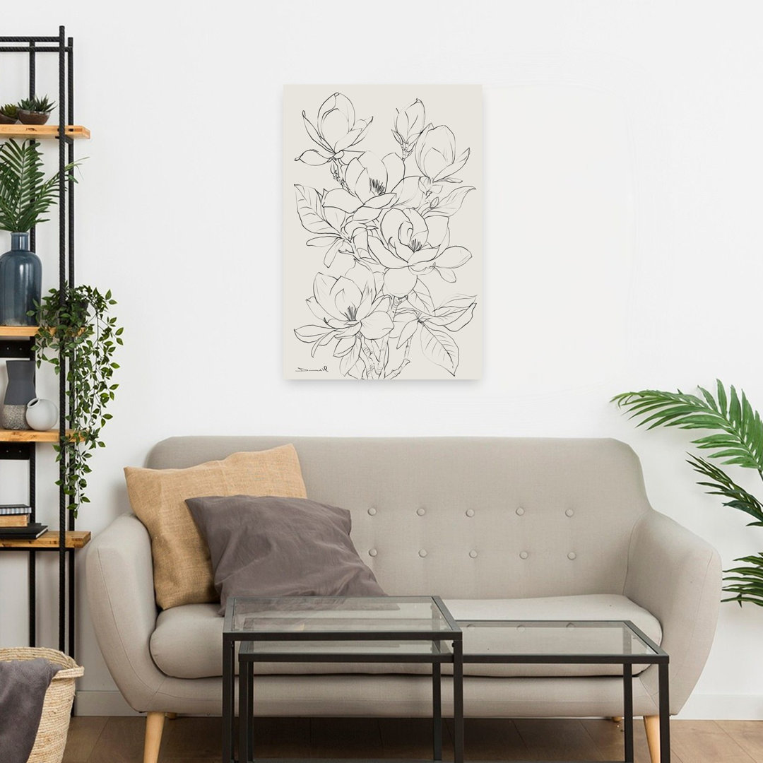 Magnolia Tree Abstract Contemporary Flower Landscape Wall Art Print