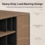 Armoire de rangement et bibliothèque de bureau moderne avec portes, tablettes ouvertes et rangement pour présentoir