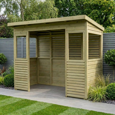 Total Sheds 10ft x 4ft Apex BBQ Shed - Stable Door Ventilated - Pressure Treated Timber - UK Manufactured