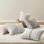 Édredon pour lit double / grand 3 pièces avec chenille de coton, design global, look sophistiqué et imprimé lavable à la machine, rembourrage, -