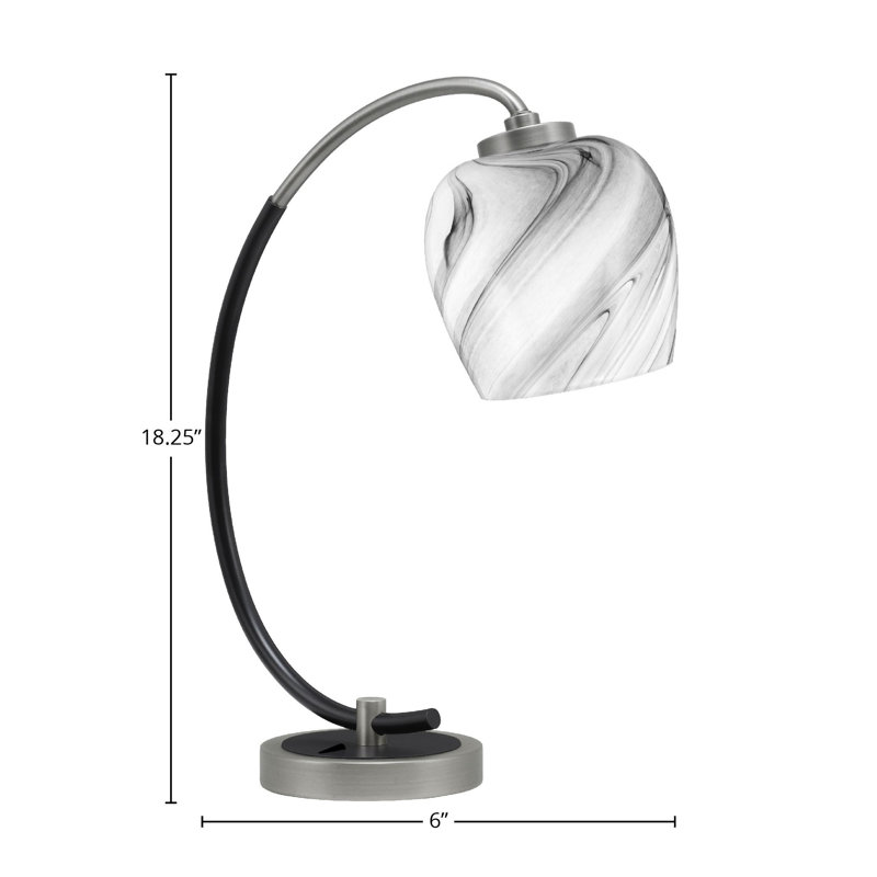 Lampe de bureau en acier inoxydable Gulahan, Graphite / noir mat