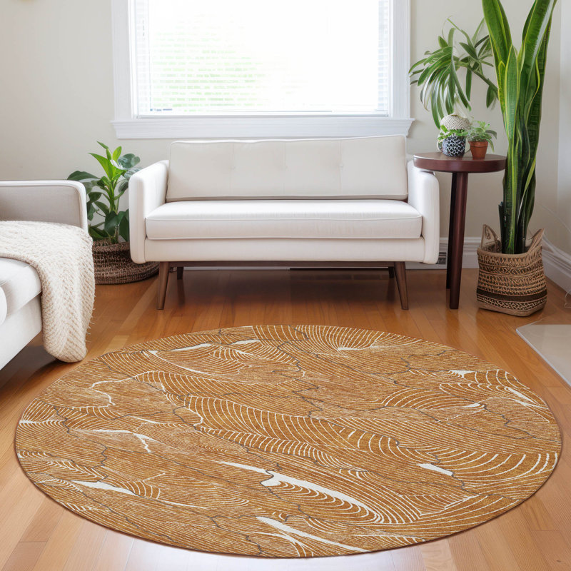 Tapis orange intérieur / extérieur lavable Sahari , 2 pi 3 po x 7 pi 6 po