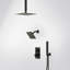 Robinet de douche à pluie haute pression de plafond de 12 po, système de pomme de douche à double effet de pluie avec valve thermostatique-79242911