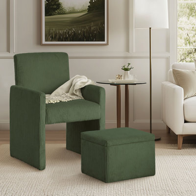 Fauteuil demi-tonneau rembourré avec repose-pieds