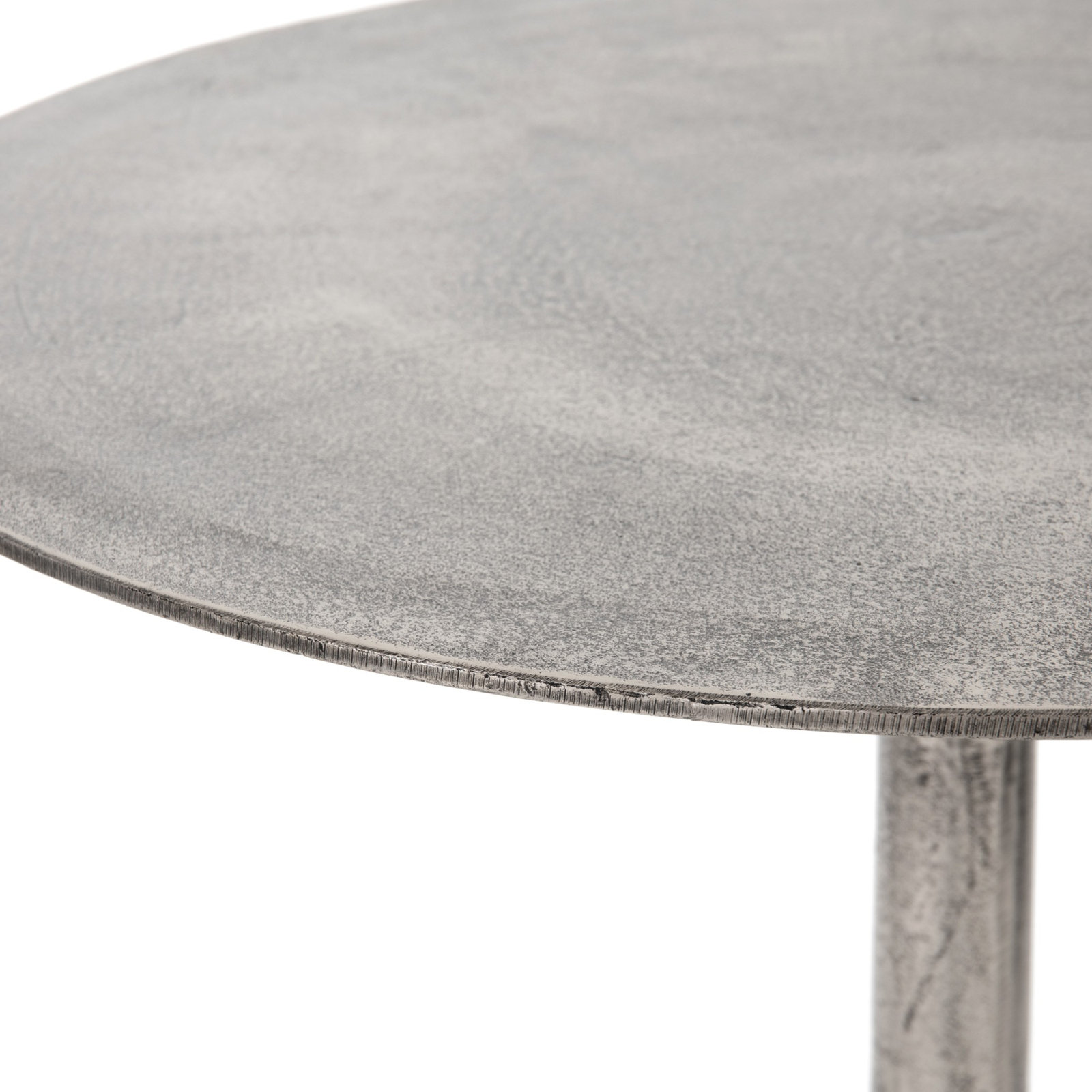 Roksana Bar Height Pedestal Dining Table, Raw Antique Nickel, Bar Height ( 42" Height)