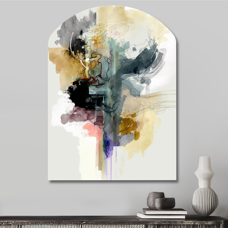 Alizarin, ordre II - art abstrait encre liquide encre liquide, H 34 po x l 25 po