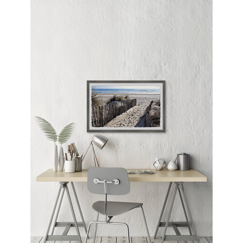 Grey Shore 1 Piece Single Picture Frame Painting, 20cm H x 30cm W x 3.81cm D