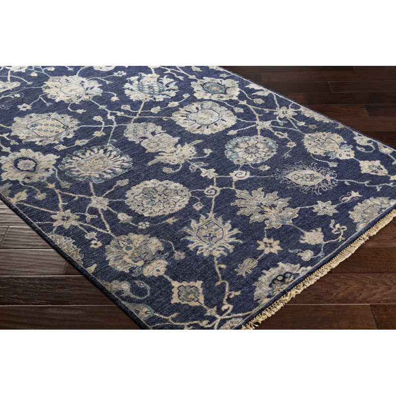 Flyn Viscose Floral Indoor Rug, Rectangle 8' x 10'