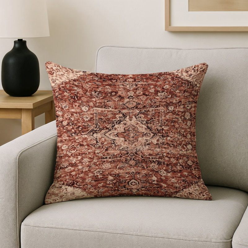 Coussin décoratif intérieur et extérieur Modern, Carré 16 po, Brun / bol oriental