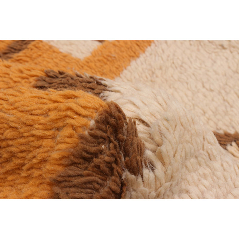 Tapis unique en laine 4 pi 3 po x 8 pi années 1990 Loganne