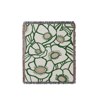 Floral  Cotton Throw Blanket