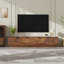 Meuble télé 78 po pour téléviseur de 85 po ou moins, centre de divertissement avec porte cannelée et gestion des câbles, charnières à fermeture en douceur pour le salon