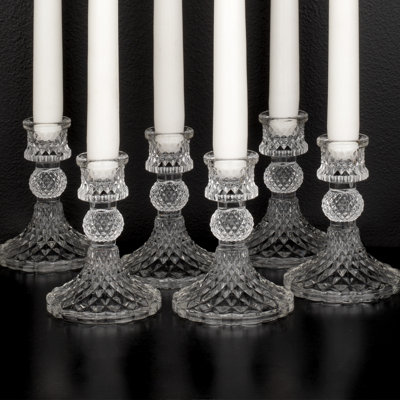 3'' H Glass Tabletop Candlestick