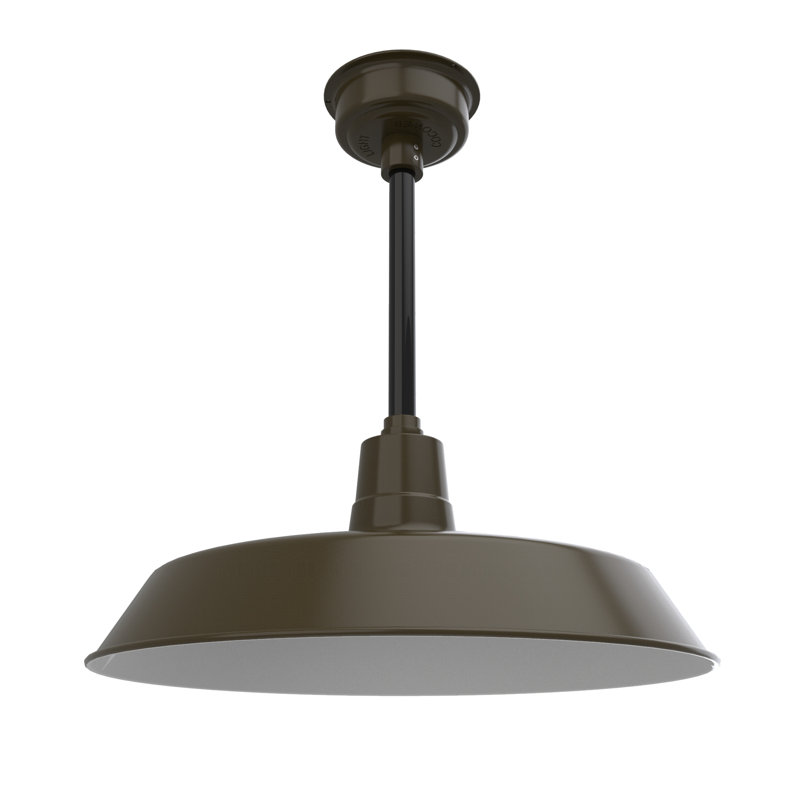 Luminaire suspendu en forme de dôme à 1 lumière DEL Haleigh, H 48 po x l 22 po x P 22 po, Acajou bronzé / noir
