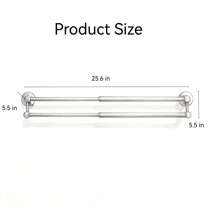25.6 " Stainless Steel Wall Mounted Towel Bar, OilRubberBronze