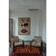 Tapis rouge et orange Finha Peshawar Bokhara 4 pi 0 po x 5 pi 3 po