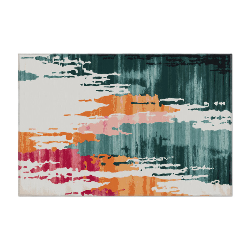 Tapis intérieur et extérieur beige Watercolor, Rectangulaire 3 pi x 5 pi