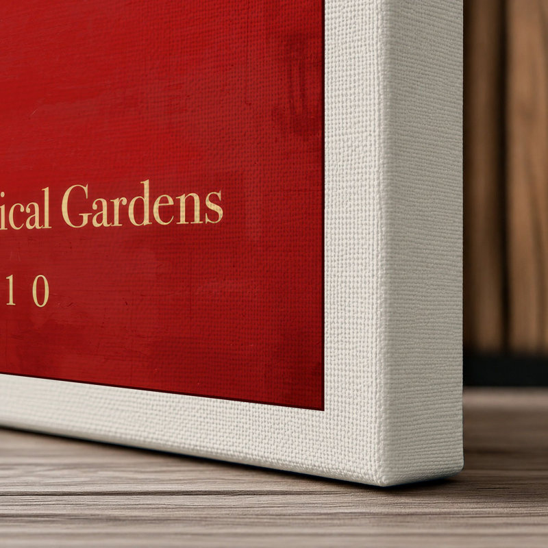Golden Arrangement Botanical - Wrapped Canvas, 30x20 - 76.2 x 50.8 cm, Cream Border