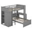 Lit mezzanine simple avec lit autonome, tablettes, bureau et garde-robe-101368213