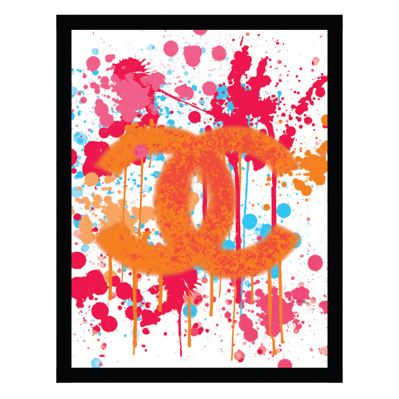 Décoration murale à logo Fashion Designer Splatter, Orange