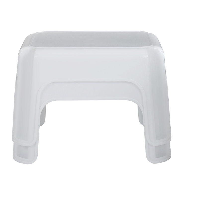 Rubbermaid Durable Roughneck Plastic Family Sturdy Small Step Stool, White